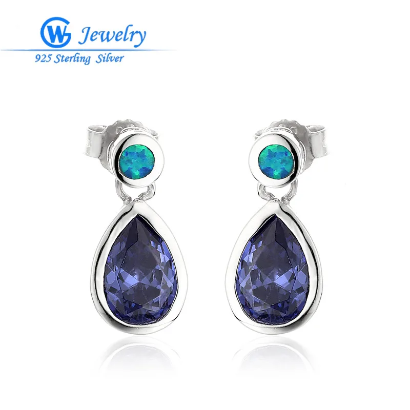 Женские серьги Клипсы из серебра 2016 пробы с опалом|clip earrings|women clip earringsearrings blue |