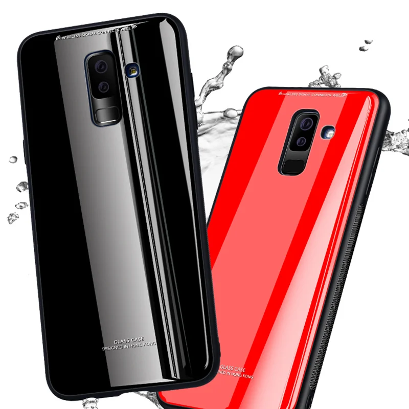 Жесткий чехол BFOLLOW для Samsung Galaxy A8 2018/A6 2018/A7 A5 2018 Стекло 9H задняя крышка черный