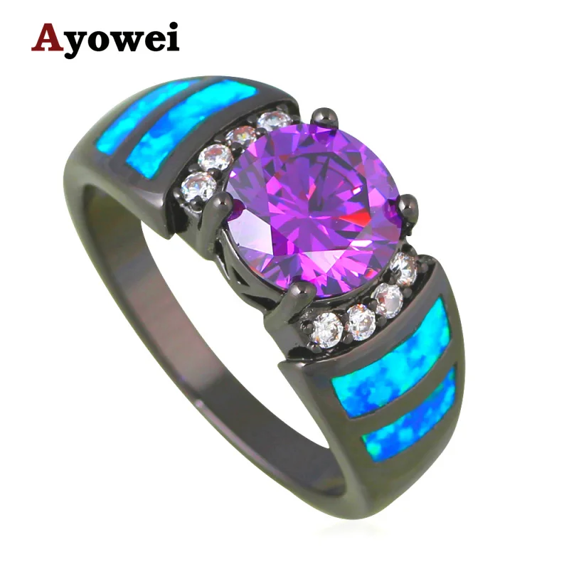 Лучшие продажи обручальные кольца для возлюбленной голубой огненный опал