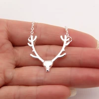antler necklace silver gold deer reindeer necklaces pendants delicate gold choker necklace women pendant necklace animal