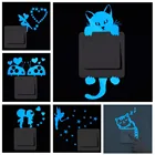 Мультфильм светящийся Переключатель наклейка светится в темноте наклейки на стену домашний декор Детская комната декоративная наклейка на стену кошка фея