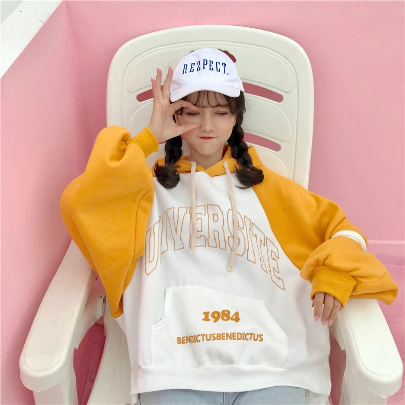 Толстовка Женская с капюшоном и рукавом Бишоп 2018|women hoodies|women hoodies sweatshirtswinter women |