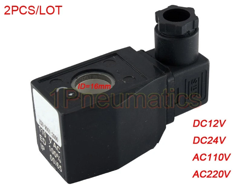 

Free Shipping 2PCS/Lot DIN43650A CKD Solenoid Coil AB410 16mm Core Dia Black
