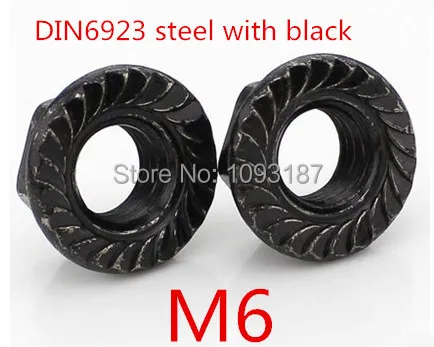 DIN6923 сталь с черной цинковой шестигранной фланцевой гайкой M5|din6923 flange nut|steel nuthex nut |