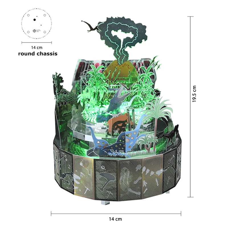 Музыкальная шкатулка сделай сам в стиле Парк Динозавров 3D металлическая