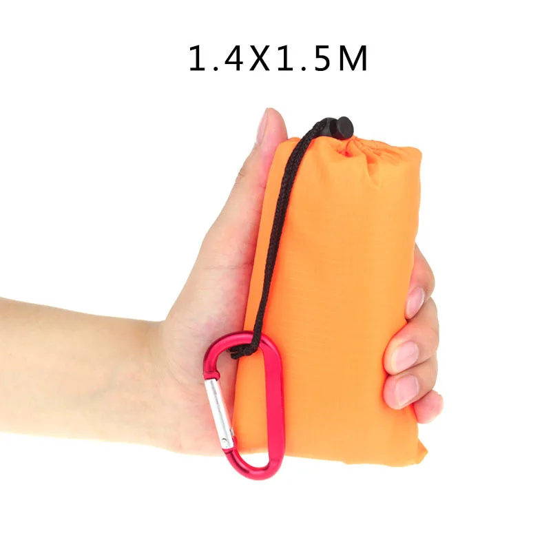 1.4x1.5M Orange Стоящий Сверхлегкий походный коврик для пикника, Открытый походный пляжный водонепроницаемый портативный одеяло, складной наземный детский спальный матрас - Цвет: 1.4x1.5M Orange