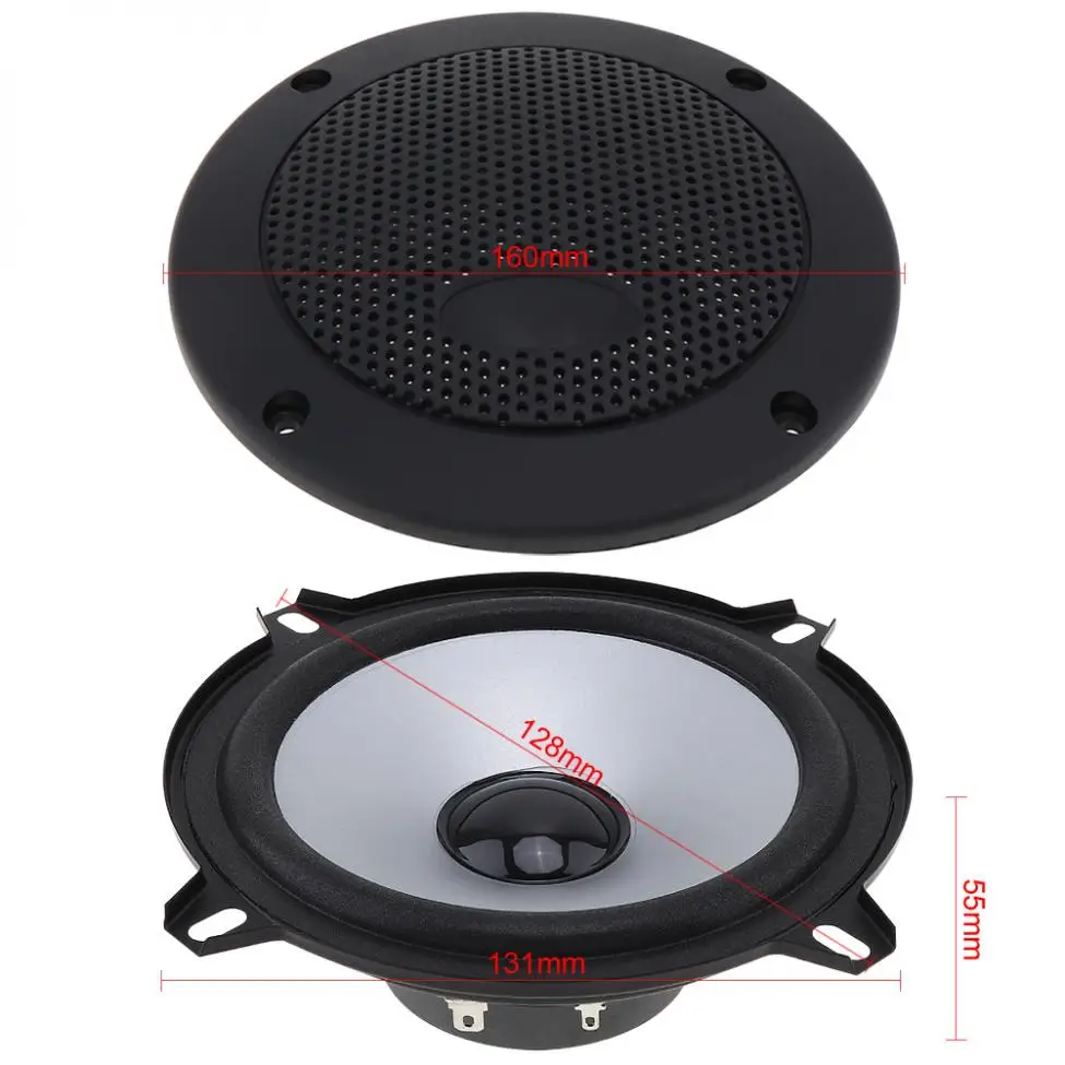 2 шт 5 дюймов 100 Вт автомобильный HiFi коаксиальный громкий динамик 129x129 мм Автомобильная дверь авто аудио Музыка Стерео полный диапазон частоты динамик s