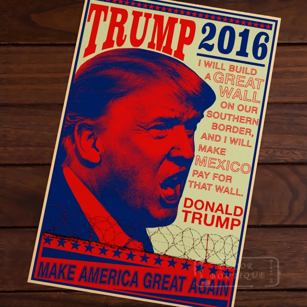 Наклейки на стену которая строит Великую Дональд Трамп|wall sticker|decorative posterposters posters |