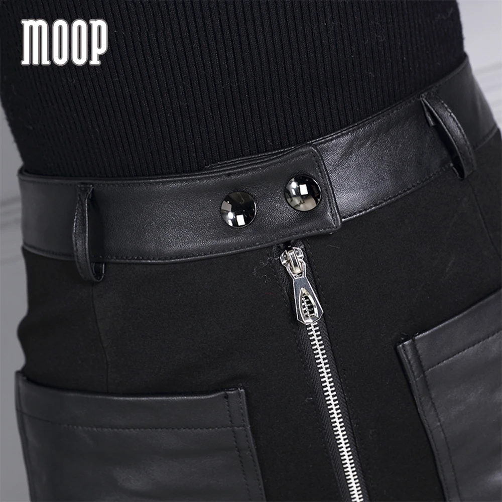 OL style/Черная Женская юбка из натуральной кожи карандаш стрейч овчины faldas jupe saia etek