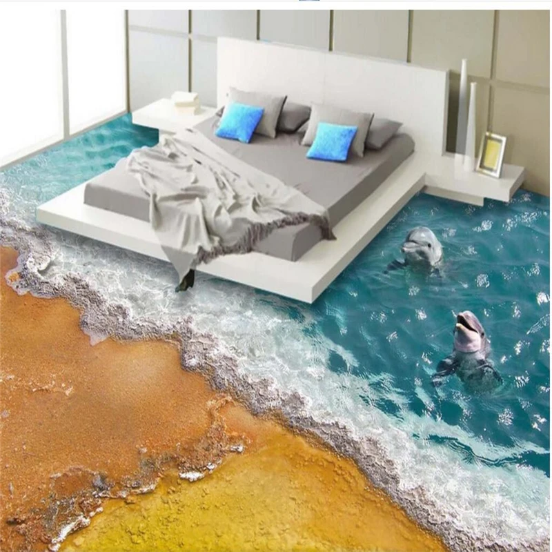 Очень хороший 3D эффект пола для гостиной в стиле Дельфин бей|custom 3d|custom floors3d room |