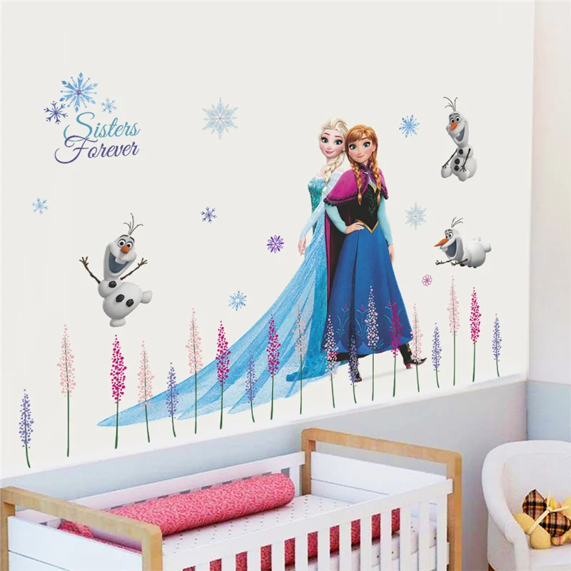 Kids DIY sticker Frozen Princess Scroll Puzzle Children's room decoration stickers cartoon pegatinas autocollant enfant