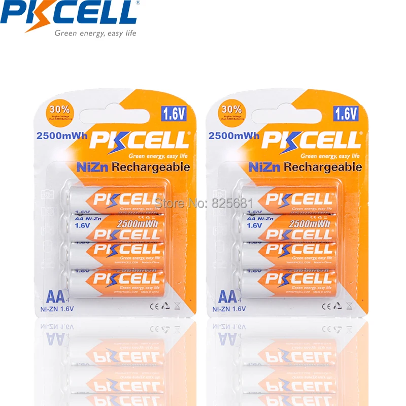 Аккумуляторная батарея PKCELL AA 8 шт. 2 карты 1 6 в МВт/ч 4 на карту|battery a|battery battery batteryaa
