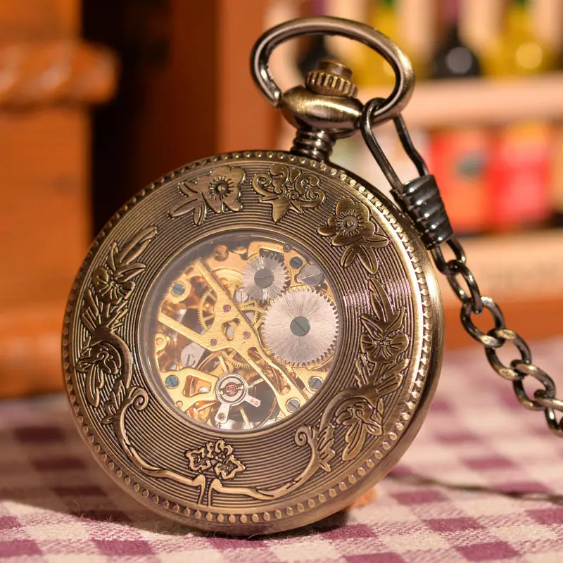 Год сбора винограда механические карманные часы ткани отпечатки число