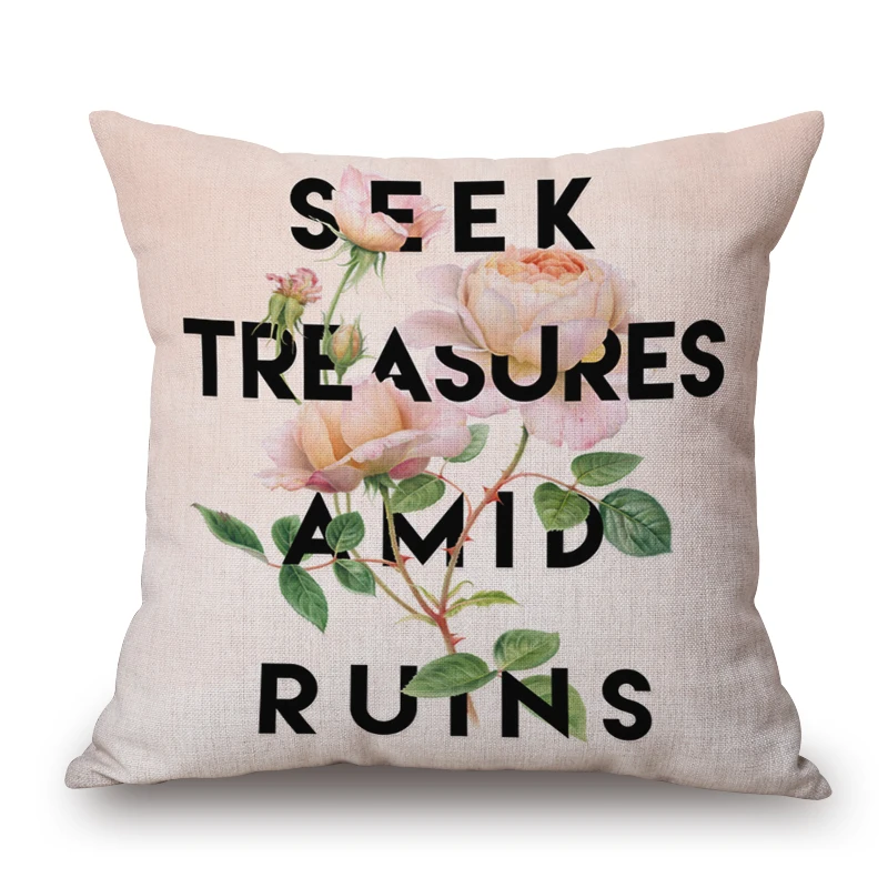 Цветок и английский чехол для подушки с буквами страна домашний декор цитаты