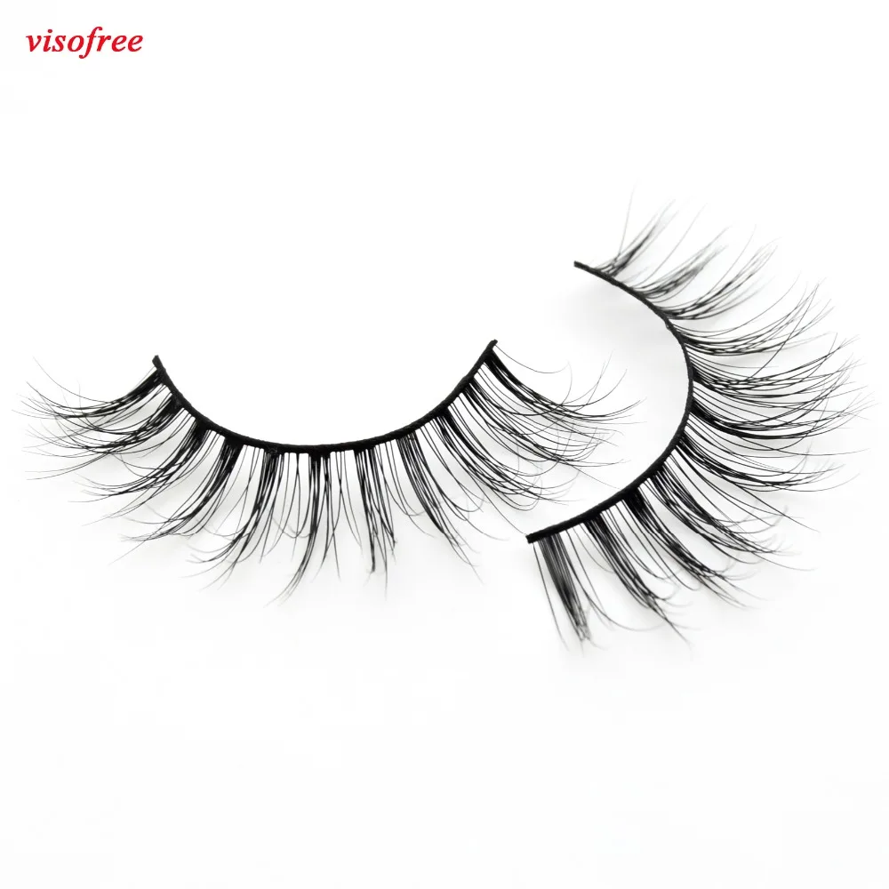 Visofree ресницы 3D норковые пересекающие накладные ручная работа полные полосы для