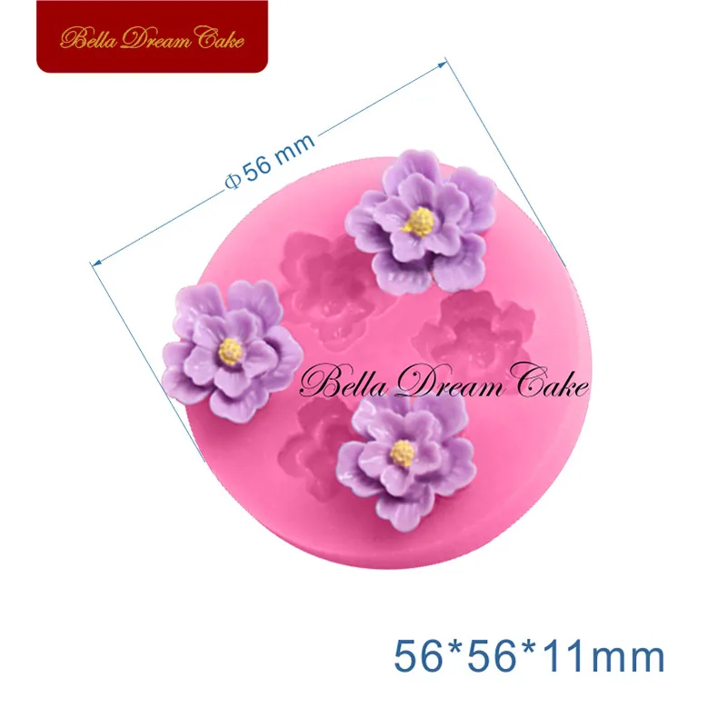 Мини 3 розы цветок силиконовые формы Шоколадные сахарные инструменты для