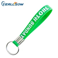 400pcslot free shipping customized scren printed logo rubber silicone key chains for gifts p030501