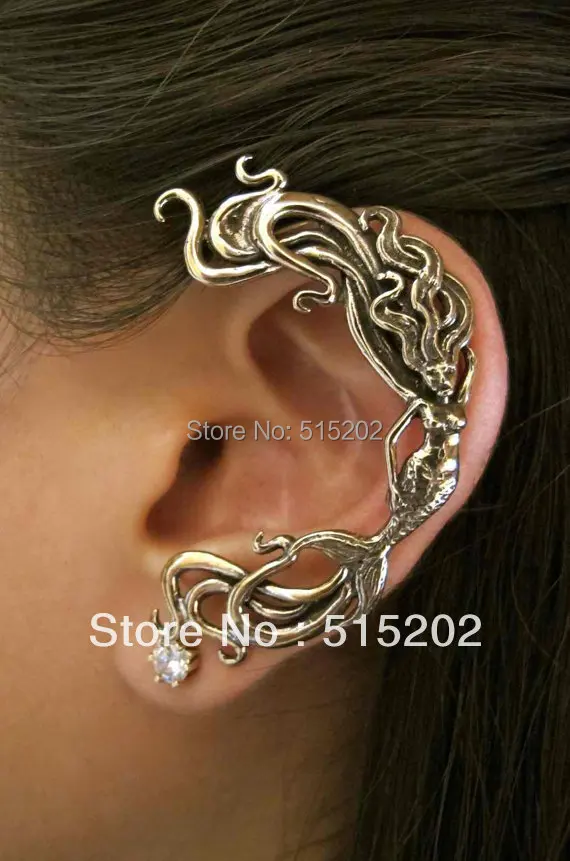 Серьги каффы с русалочкой новые модные серьги из сплава ювелирные изделия