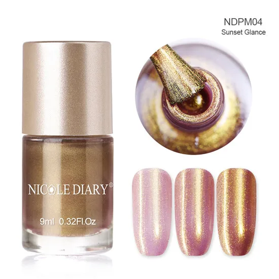 NDPM04 NICOLE DIARY 9 мл Лак для ногтей цветной зеркальный голографический лак для ногтей Декоративный маникюр лак для ногтей - Цвет: NDPM04