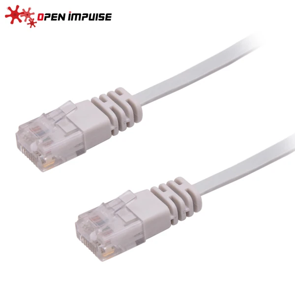 Открытый Impulse 2 м/6 6 футов Ультра тонкий Плоский CAT6 UTP Ethernet Патч Кабель серый