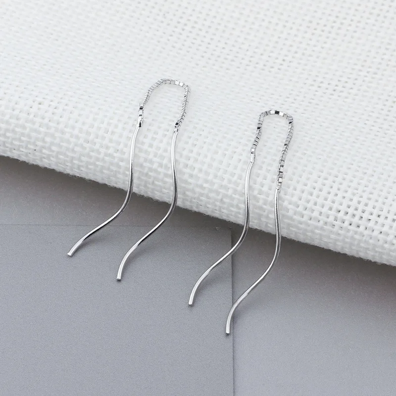 EIOLZJ Trendy Korean Earrings 925 Sterling Silver Earring for Women Sweet Ladyly Temperament Birthday Gift Free Jewelry Box | Украшения и
