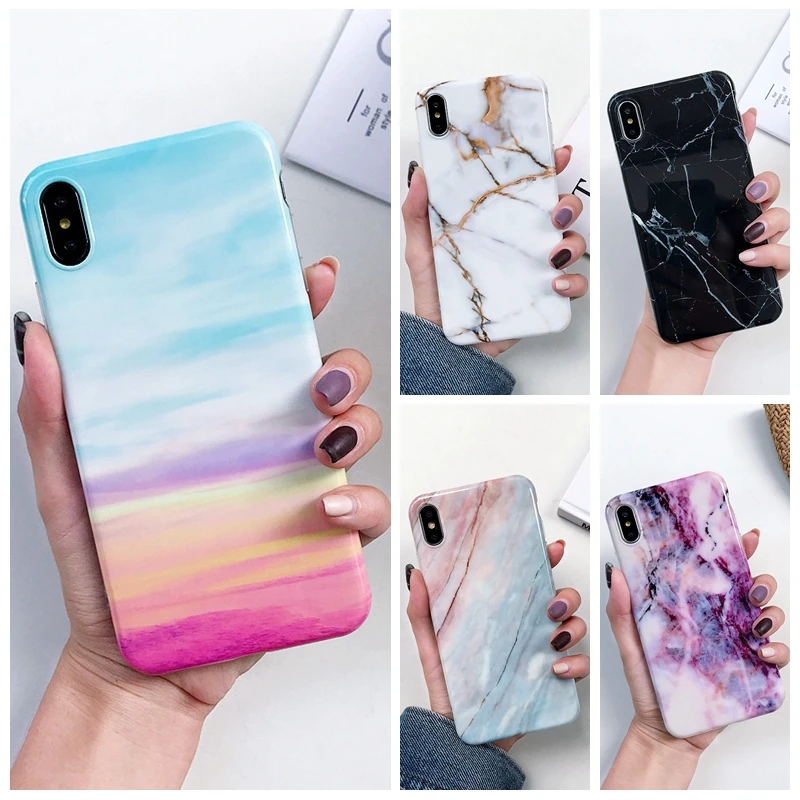 Мраморный чехол P20Lite для Huawei P20 Lite силиконовый мягкий гелевый Чехол из ТПУ