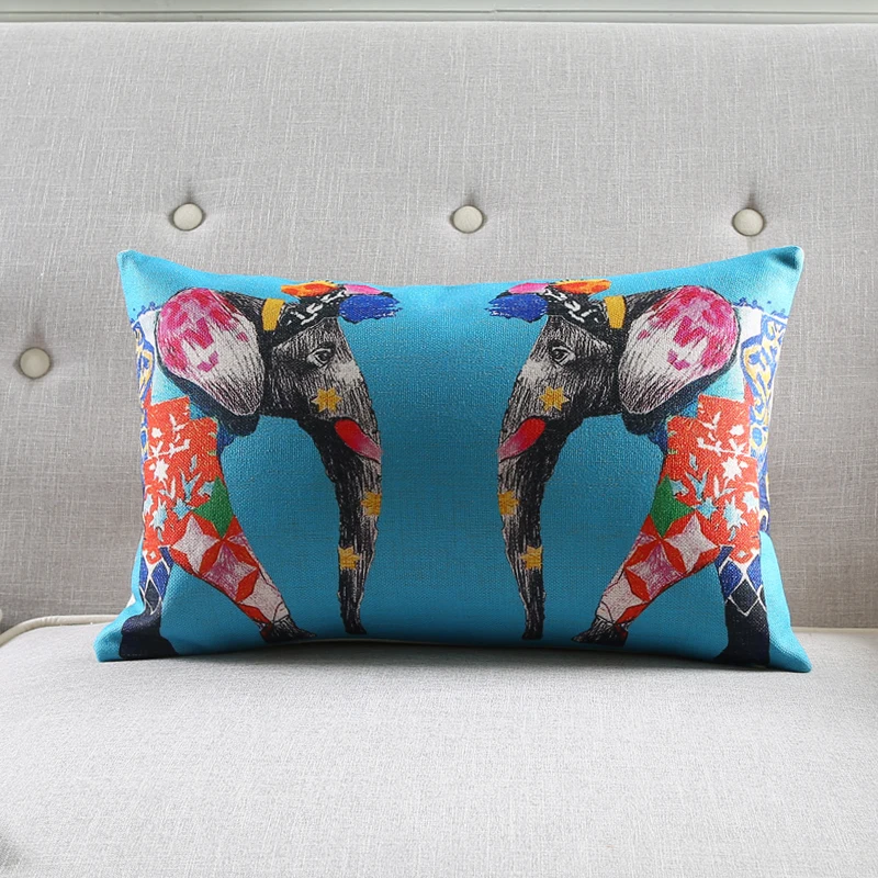 Милые Животные декоративные наволочки лен Юго Восточной Азии Стиль подушка