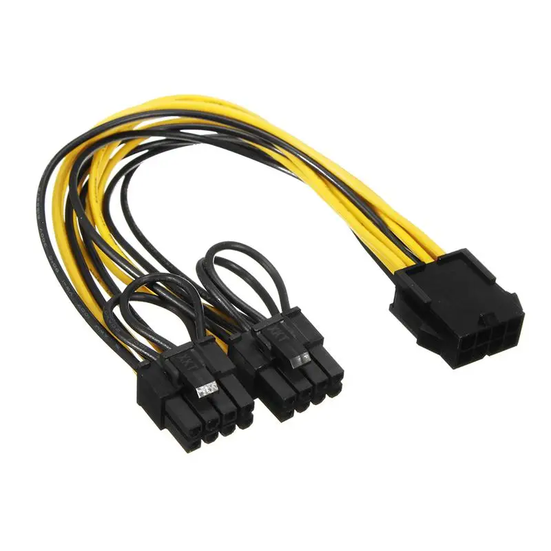 Новый 8 контактный гнездовой к двойному PCI E Express 8p ( 6 + 2 pin) Мужской кабель питания