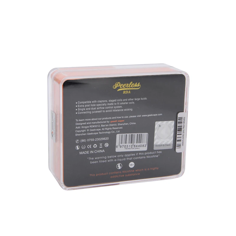 Оригинальный geekvape peerless RDA танк Поддержка один и двойной катушки с 9 отверстиями