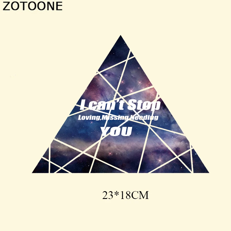 ZOTOONE буквы патч железо на переноске для одежды DIY Футболка аппликация треугольные