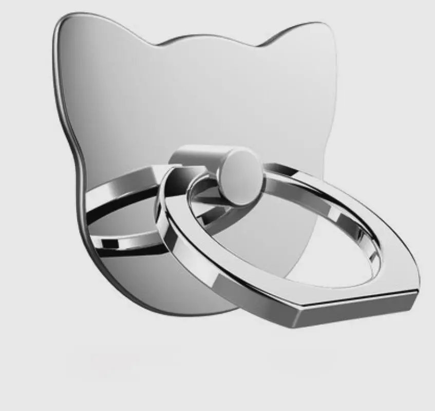 Cat Silver Диаманте в форме сердца 360 палец держатель телефонного звонка подставка для мобильного телефона универсальный смартфон металлическая Поддержка кольцо подставка SMSNXY - Цвет: Cat Silver