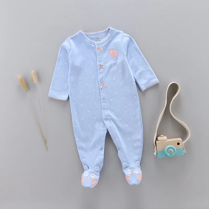 spring and autumn Baby cotton rompers newborn onesie baby girl boy long-sleeved onesie pajamas kids clothes