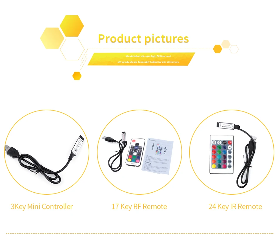 DC 5 в USB светодиодный RGB контроллер для USB Светодиодная лента мини 3Key управление 24Key ИК пульт 17Key RF беспроводной пульт дистанционного управления