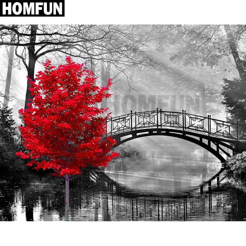 Алмазная живопись HOMFUN A00437 полноразмерная/круглая вышивка 5D сделай сам с мотивом