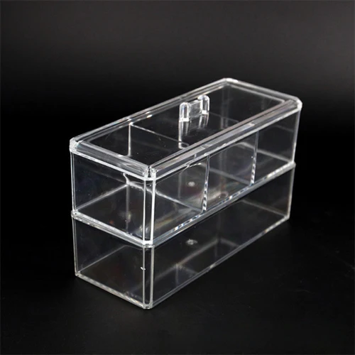 Прозрачный Portable Transparent Makeup Organizer Storage Box Acrylic Make Up Organizer Cosmetic Organizer Makeup Storage Drawers Organizer - Цвет: Прозрачный