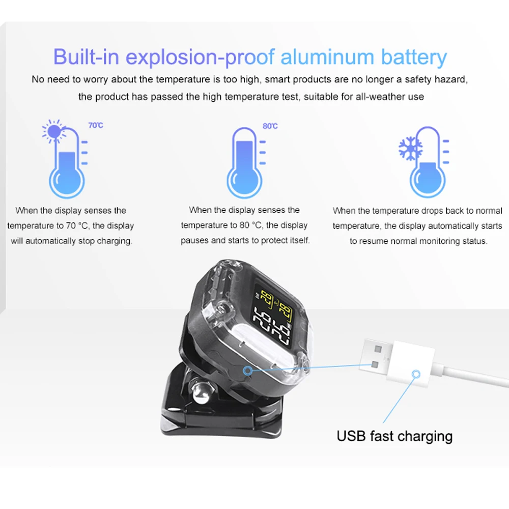 M3-C Wireless Motorcycle TPMS Real Tire Pressure Monitoring System Externe Universal 2 External Internal Sensors LCD Display | Автомобили