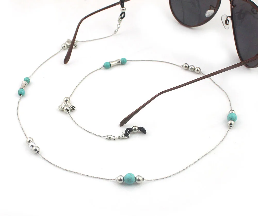 Женские изысканные винтажные очки с бусинами солнцезащитные цепочка для очков