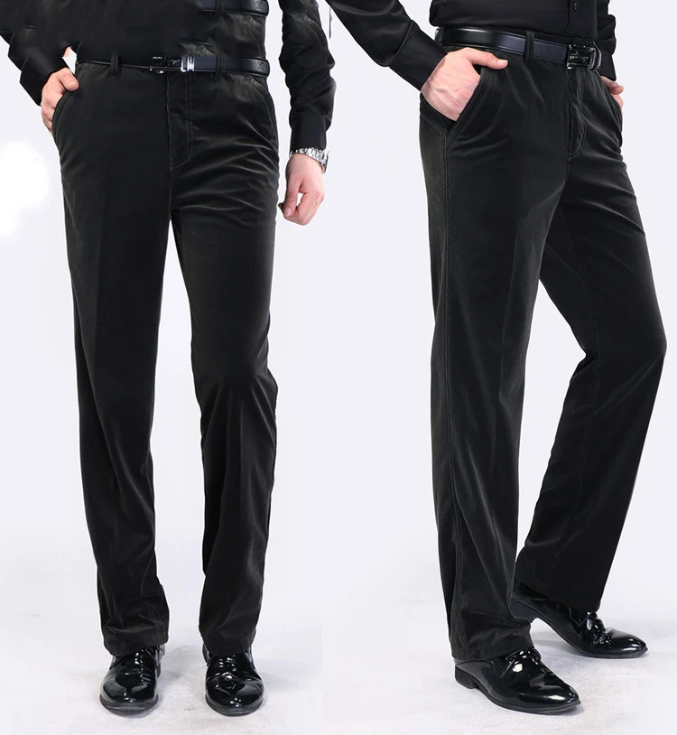 Мужчины Вельветовые Брюки Весна Осень Длинные Длина Прямые Простые мужчины