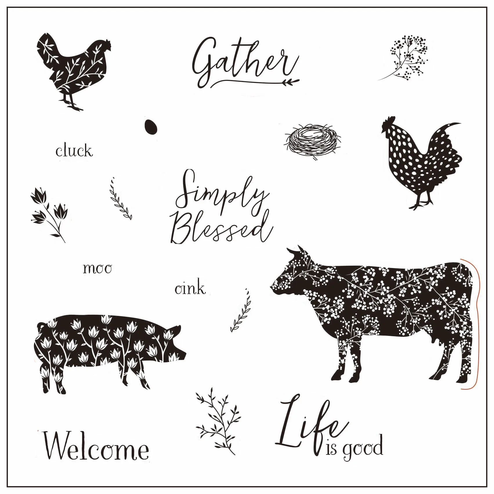 Happy farm transparent clear stamp for DIY Scrapbooking/Card Making/Kids Christmas Fun Decoration Supplies | Дом и сад