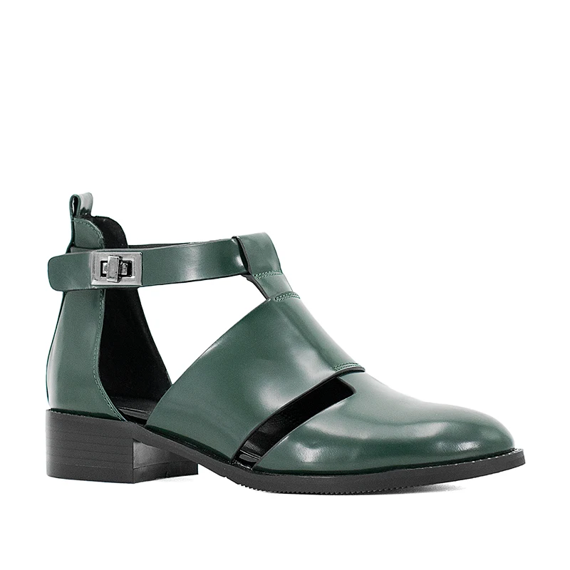 DARK GREEN SOPHITINA/Хит продажи 2019г. Летняя обувь выполнена из натуральной кожи, подкадка из свиной кожи. Женские босоножки с закрытым округленным носком и пяткой на низском и толстом каблуке. Верх обуви сделан из ремешков.s21 - Цвет: DARK GREEN