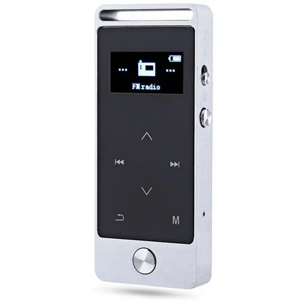 Bluetooth MP3 плеер с сенсорной кнопкой, BENJIE S5B/S8 8 ГБ, высокое качество звука, музыкальный плеер без потерь с fm-радио - Цвет: Серебристый