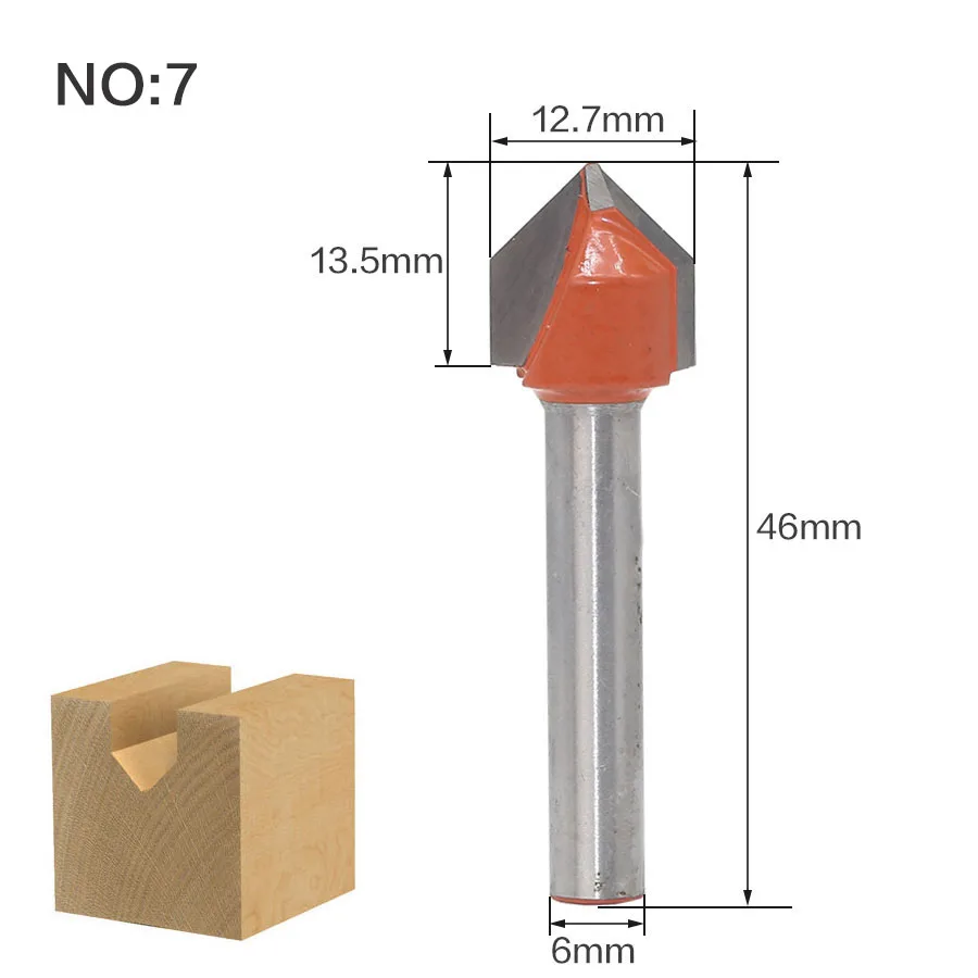 NO 7 1 шт. 6 мм хвостовик очистки нижней древесины фрезы карбида вольфрама прямые концевые фрезы Ror Деревообработка дешевая цена - Длина режущей кромки: NO 7