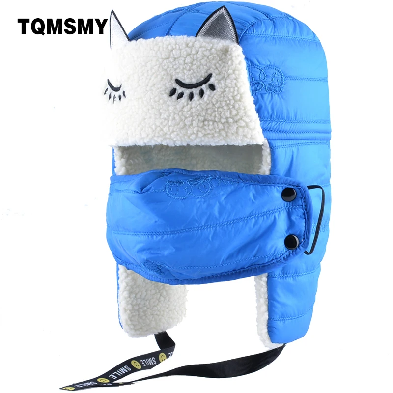 TQMSMY зимние детские шапки-бомберы для мальчиков и девочек Теплые Утепленные шапки