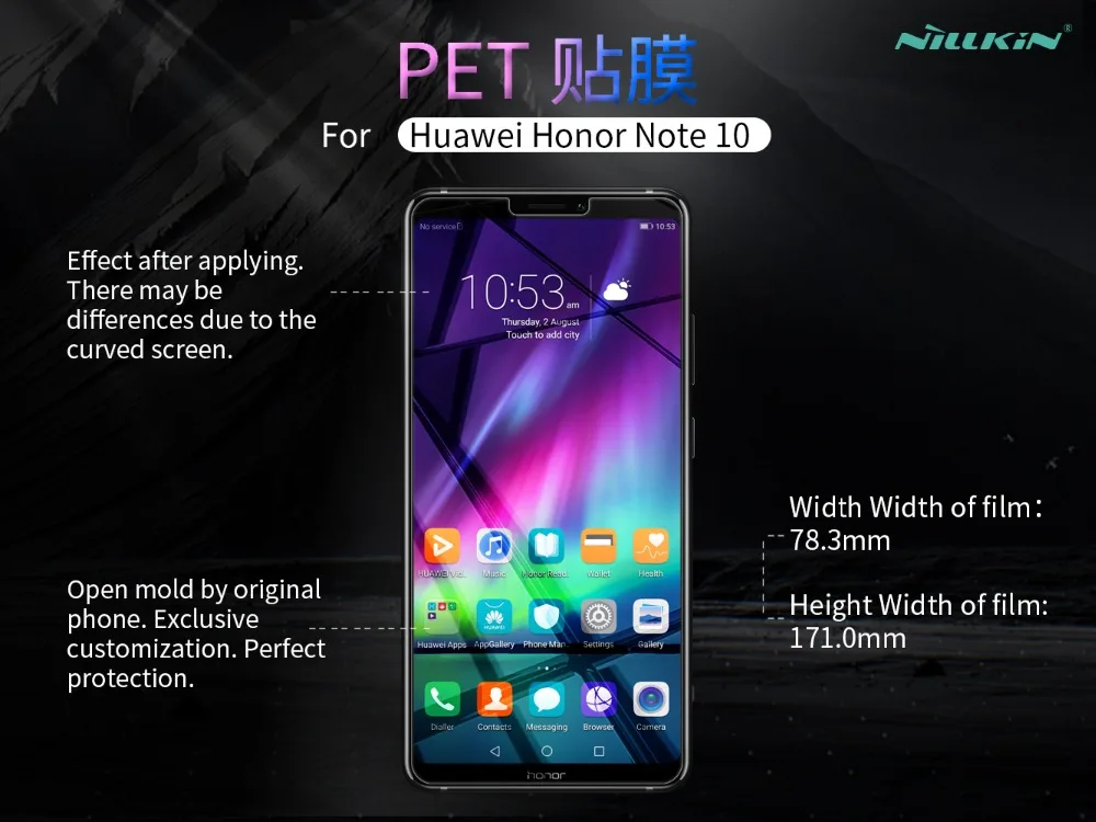 2 шт./лот huawei honor note 10 NILLKIN Супер прозрачная защитная пленка против отпечатков пальцев или матовая защитная пленка для экрана honor note10