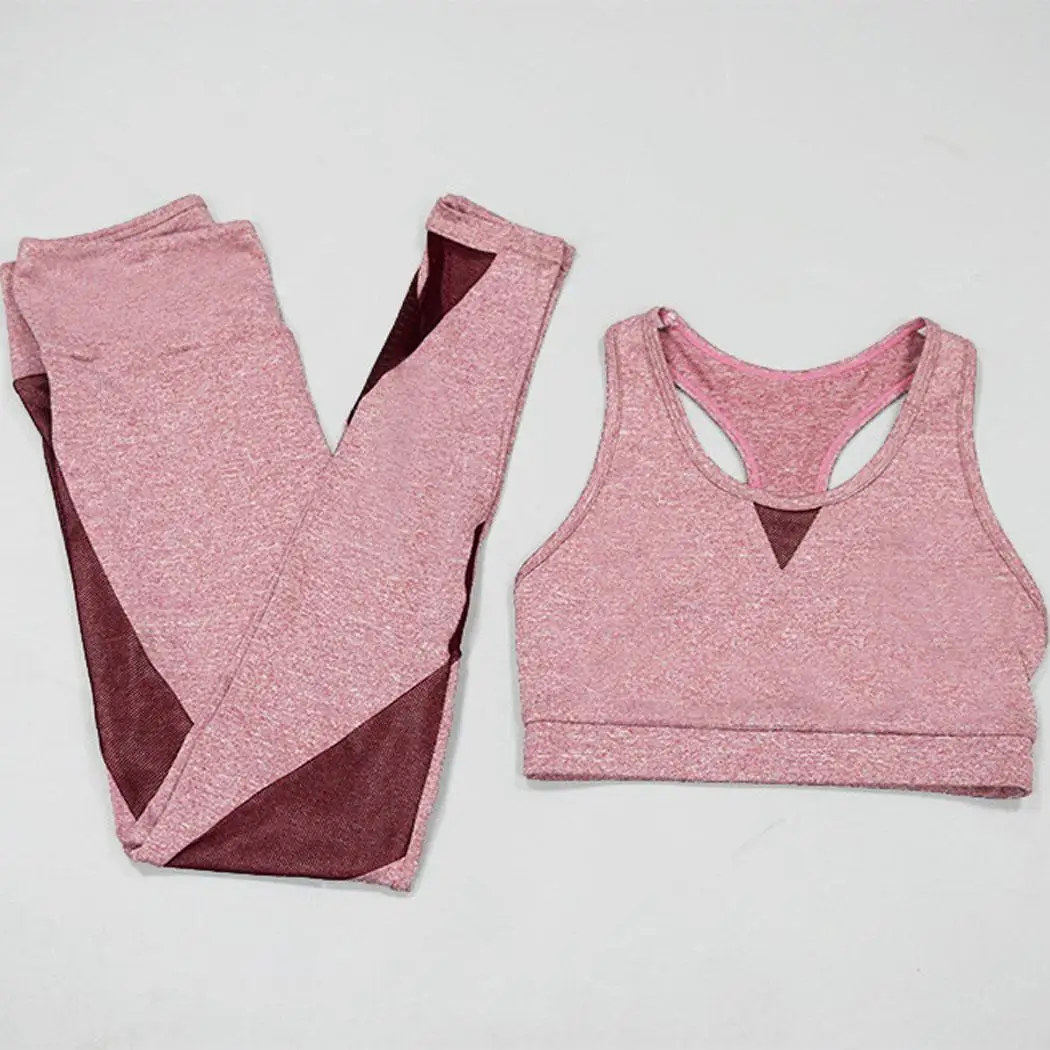 Women Casual Patchwork Bandage Crop Top Leggings Suits Running Sports Yoga Spring/Autumn/Summer Sportswear Sets |