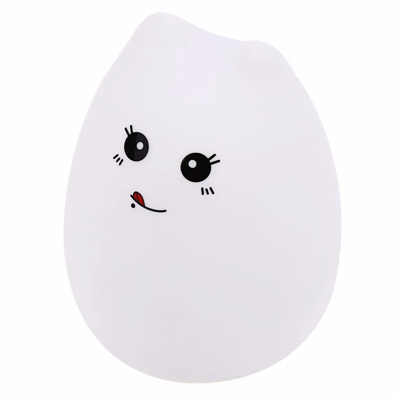 Светодиодный силиконовый мягкий меняющий цвет мультяшный милый кот с USB зарядкой
