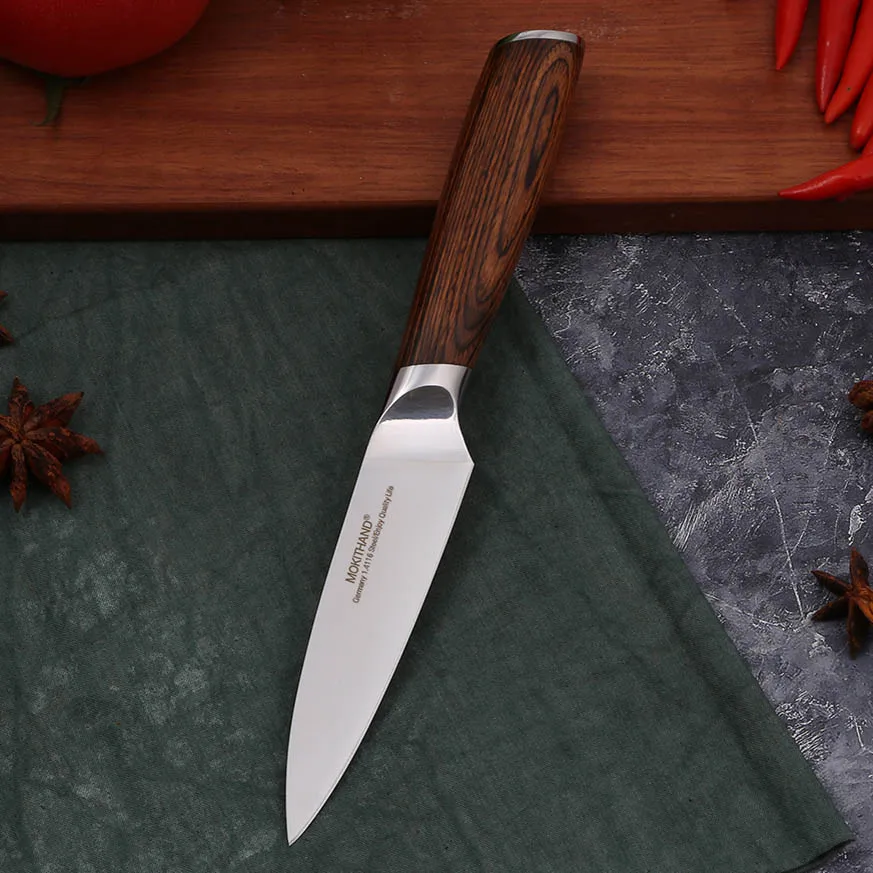 3.5 Fruit knife Кухонный нож, японские поварские ножи, набор профессиональных немецких ножей 1,4116 из высокоуглеродистой стали, нож для хлеба Santoku для приготовления пищи - Цвет: 3.5 Fruit knife