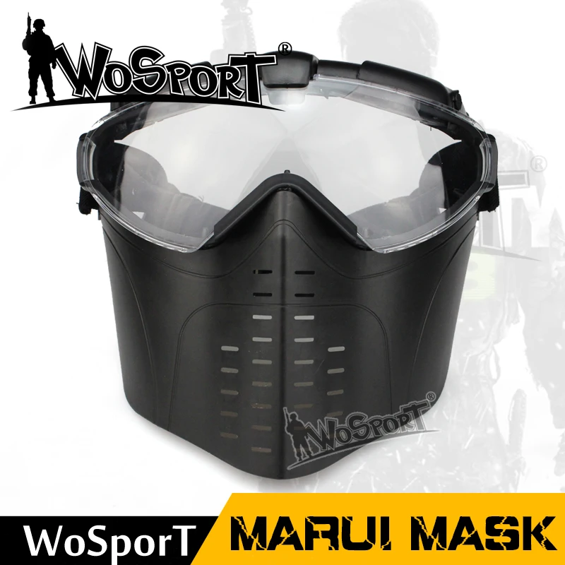 WoSporT страйкбольная тактическая маска для всего лица с вентилятором очки военной