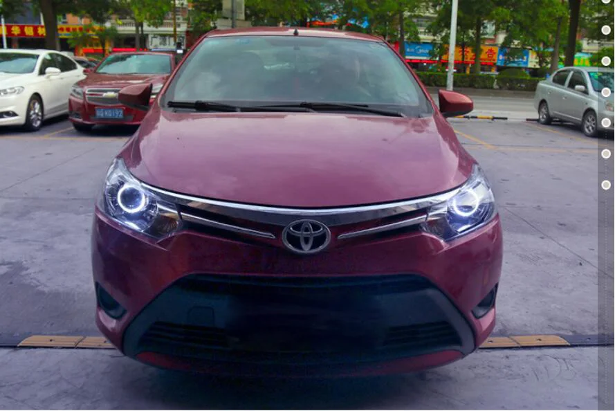 2 шт. бампер лампы для фар VIOS~, автомобильные аксессуары светодиодный фонарь DRL ходовые огни би-ксенон, противотуманная фара глаза ангела