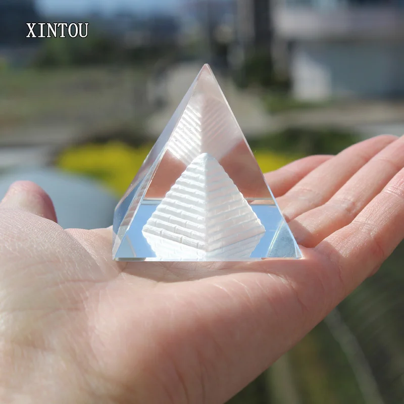 XINTOU 3D кристалл египетская Пирамида Paperweight 4 см Древняя модель здания фэн шуй